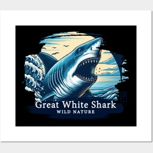 Great White Shark - WILD NATURE - GREAT WHITE SHARK -16 Posters and Art